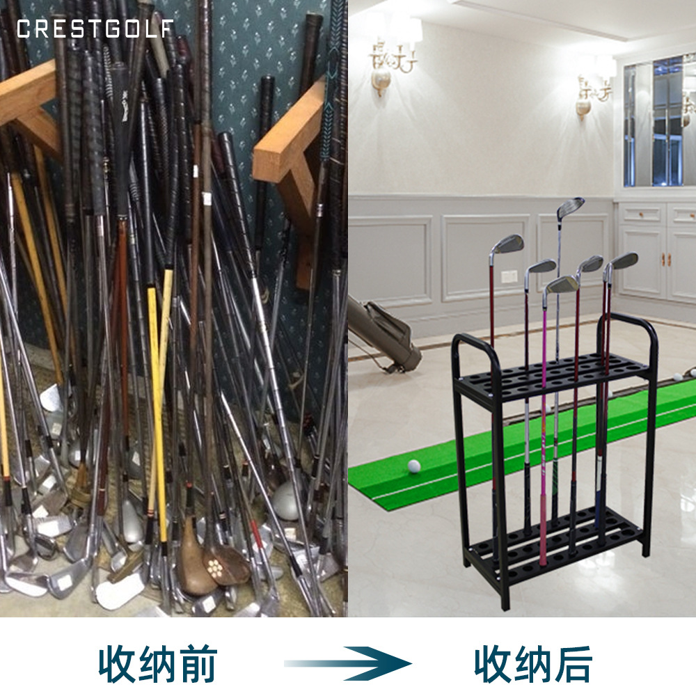 Golf 27 hoyos club rack de acero inoxidable club display rack de almacenamiento de una pieza de entrega de golf club rack