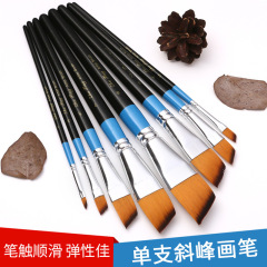 ナイロンの毛の絵筆の卸売りのシングルは黒い青い棒を詰めて筆を並べて水の粉の水彩の丙のまばらな絵筆の美術を描きます。
