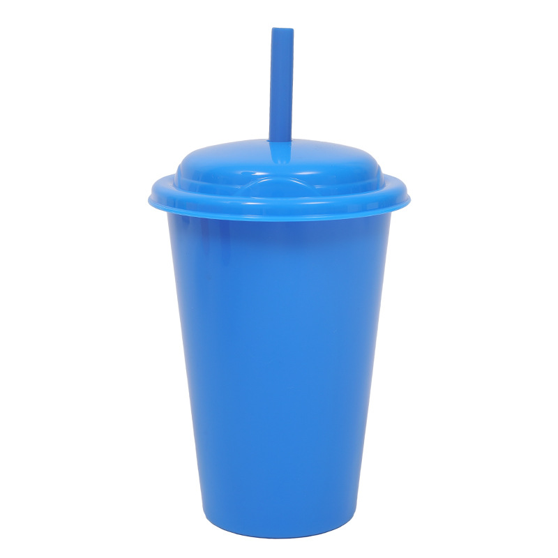 Nuevo hogar de una sola capa pp taza de paja para niños 350ml con tapa café jugo de plástico frío taza de agua portátil