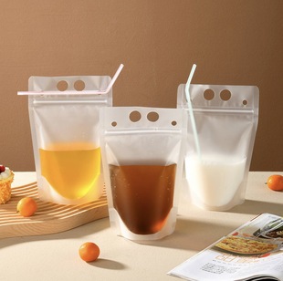 Beverage bag milk tea juice takeaway packaging bag disposable transparent plastic handbag snail powder soup packing bag