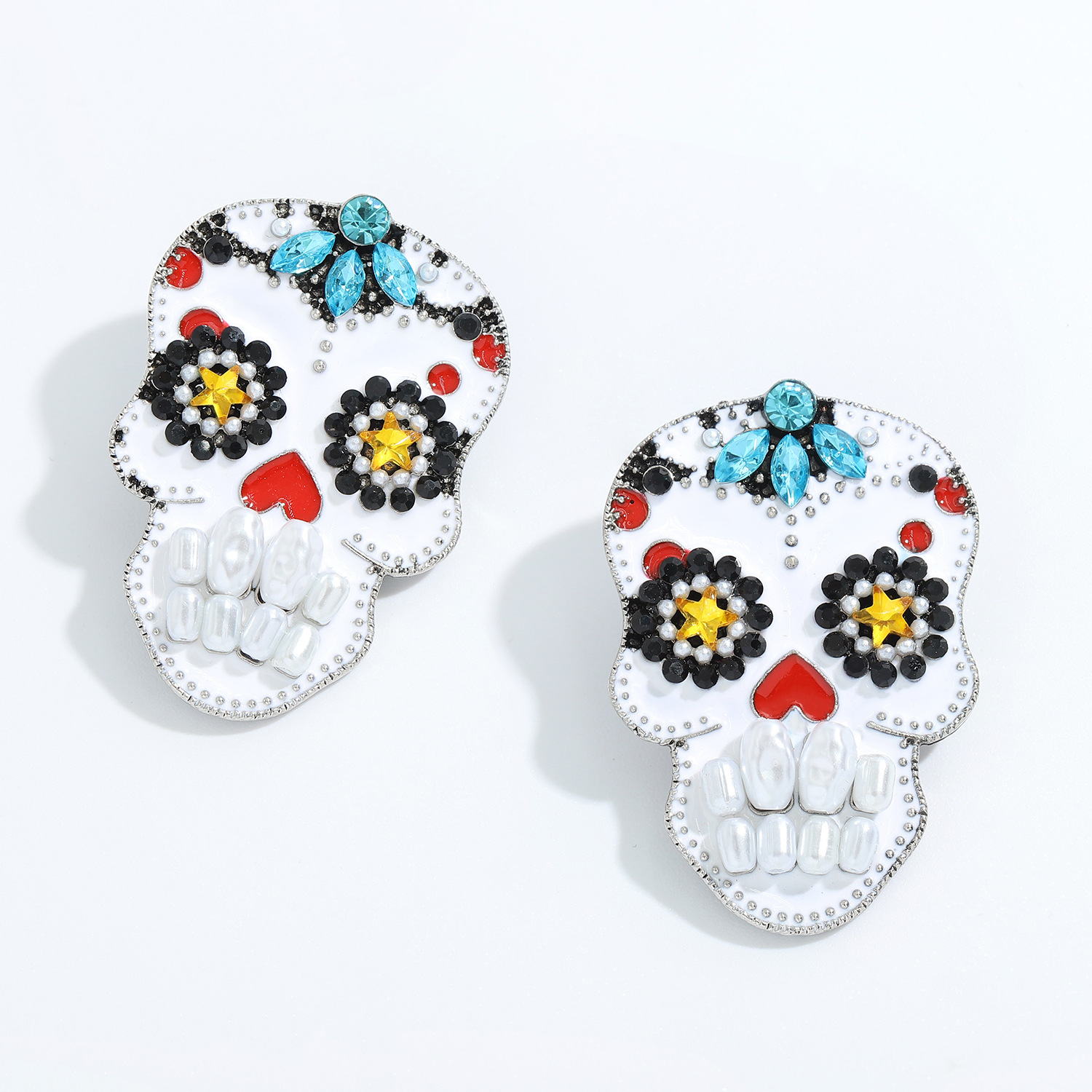 Fashion Alloy Inlaid Pearl Halloween Earrings display picture 1
