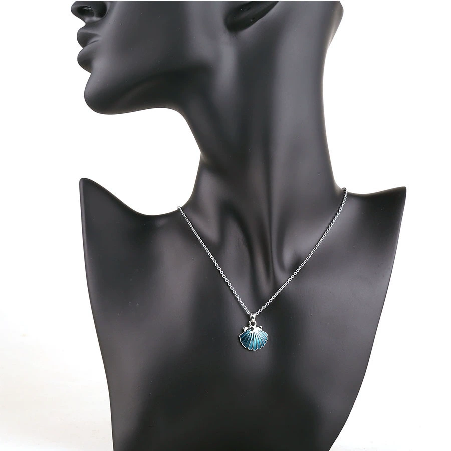 1pc серебряное ожерелье ожерелье повседневное простое морское существо капает масло капли кулон 40 см длинная цепь 7