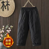Зимние утепляющие брюки для отдыха, oversize, увеличенная толщина, эластичный пояс, облегающие