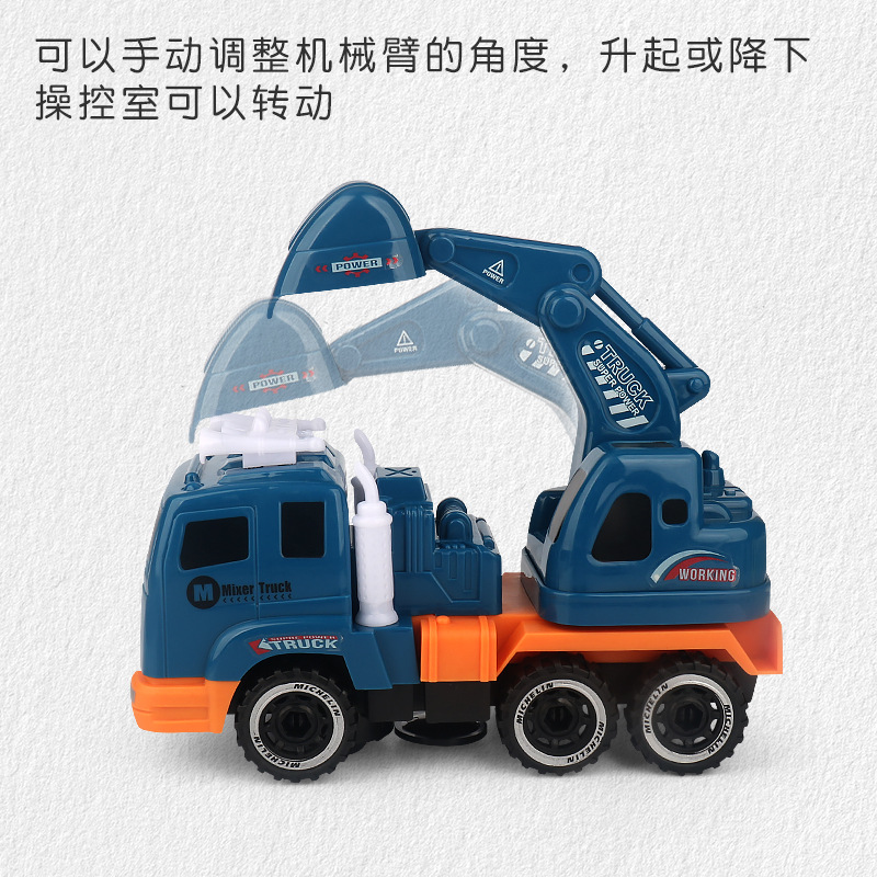 Nuevo eléctrico universal excavadora juguete giratorio música luz excavadora modelo de simulación ingeniería vehículo puesto