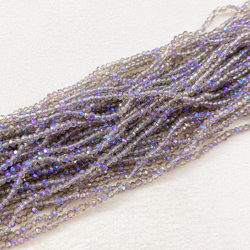 Cuentas planas de 1MM para ruedas de cuentas, cuentas de porcelana AB de alta temperatura, coloridas, transparentes, iridiscentes, facetadas, para pendientes, pulseras, espaciadores y micro cuentas.