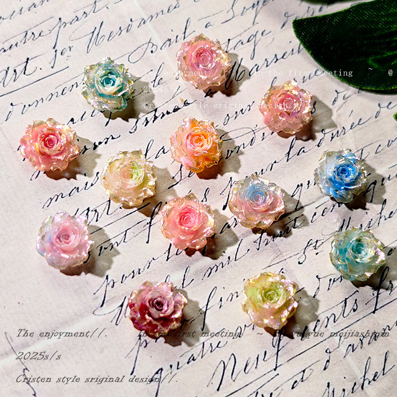 Popular Glowing True Love Rose Nail Art Accessories, Two-Tone Fine Glitter, Internet Celebrity Style DIY Bracelet Glow-In-The-Dark Accessories Popular Glowing True Love Rose Nail Art Accessories, Two-Tone Fine Glitter, Internet Celebrity Style DIY Bracelet Glow-In-The-Dark Accessories
