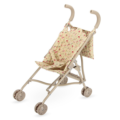 Dropshipping Nordic Danish Mini Floral Doll Stroller—Stylish Little Red Book KS Play House Hand-Push Cart