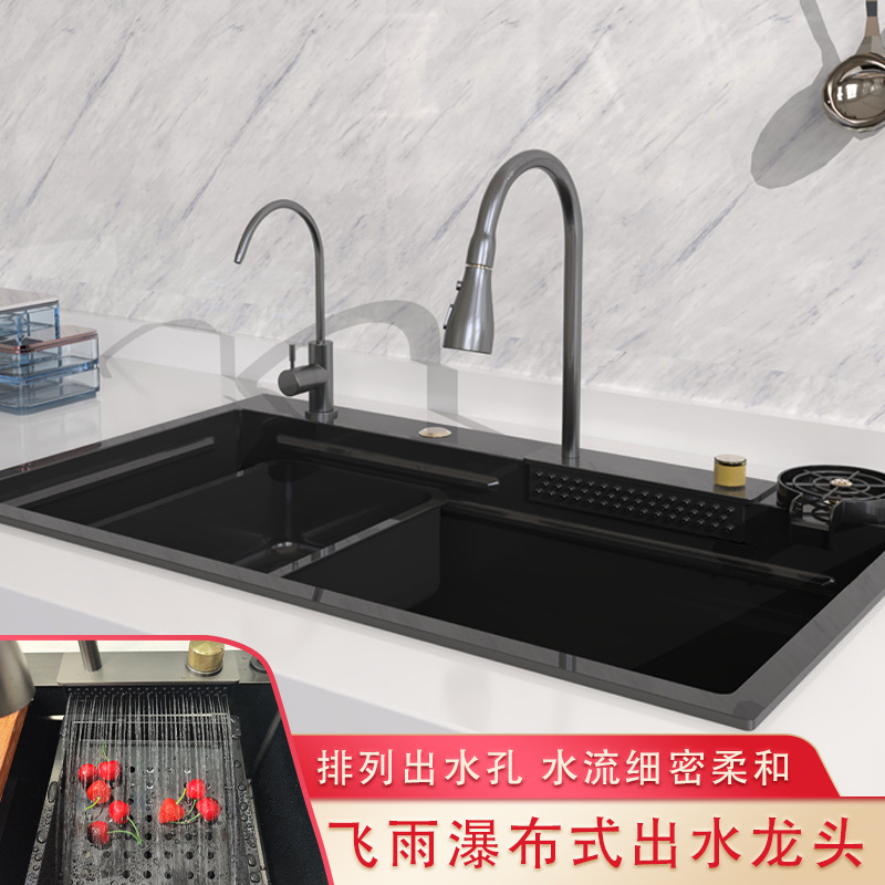 Fregadero Artesanal de Cocina 304 de Acero Inoxidable, Recubrimiento Nano, Relieve, Monotanque