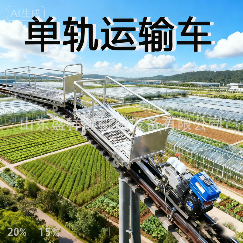 Mountain Orchard Crop Transport Rail Car, Multi-Functional Small Monorail Transport Vehicle, High-Power Climbing Mini Train