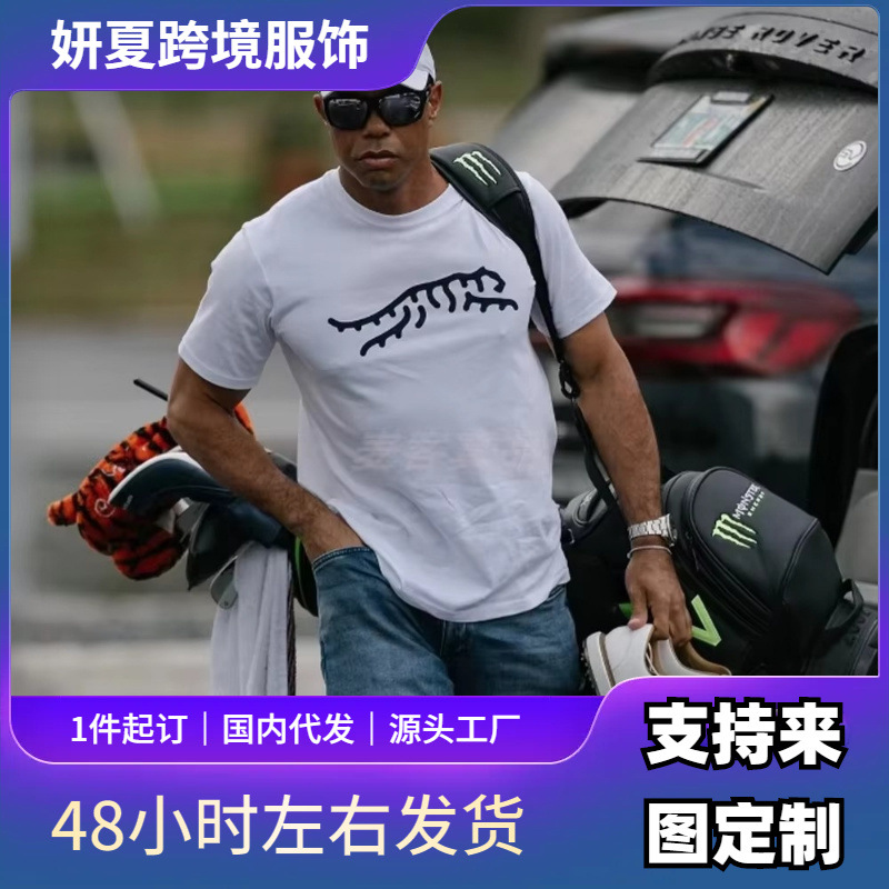 【欧码】老虎伍兹高尔夫印花图形t恤的男子和女子短袖高品质的