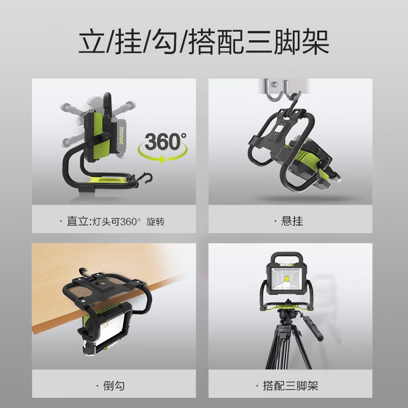 20V litio LED lámpara de trabajo WU026 lámpara de proyección portátil recargable iluminación portátil al aire libre