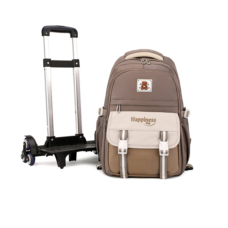 Nuevo pez natural escalera tracción mochila de escuela secundaria de gran capacidad desmontable una mochila de niños