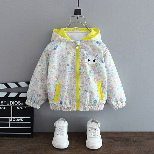 Children's clothing, girls' coats, spring clothing, 2024 new styles, children's spring and autumn short windbreakers, spring and autumn jackets, trendy hoodies