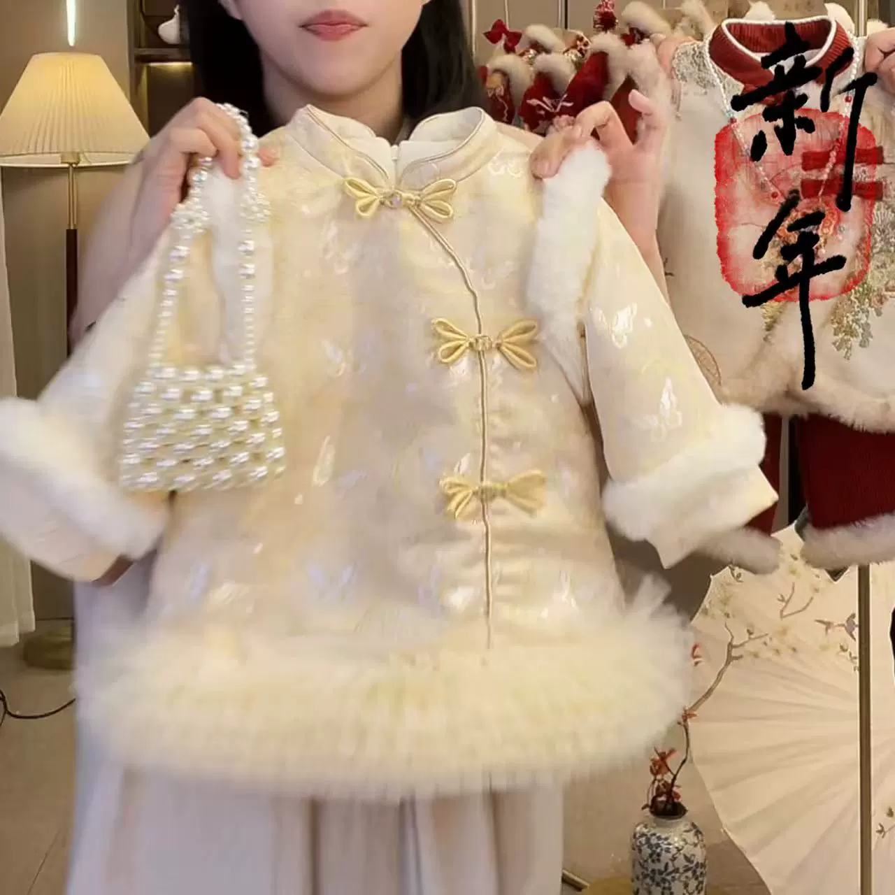 Детские хлопчатобумажные юбки осенние и зимние 2024 женские сокровища бабочки вышитые пушистые юбки принцессы плюшевые толстые хлопчатобумажные юбки