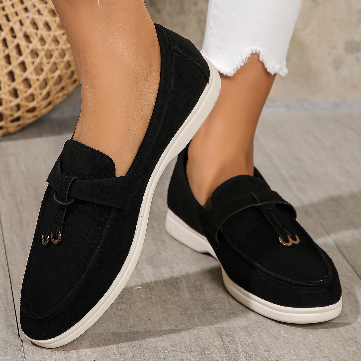 Women's Shoes suede flat soled large size low top single shoes _voghion.com