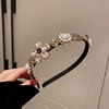 Retro headband from pearl, fashionable hair accessory for face washing, South Korea, internet celebrity