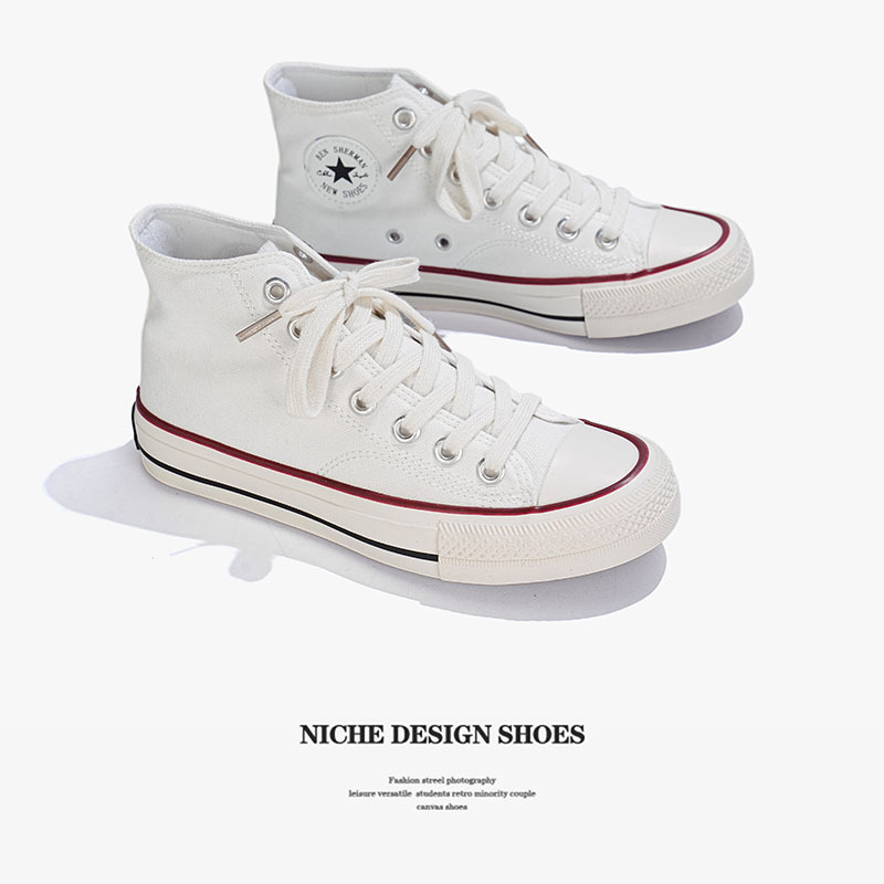 High-Top Canvas Shoes for Women 2026 New Spring and Summer Korean Style Casual Shoes Retro Student Shoes Sneakers Bsm202