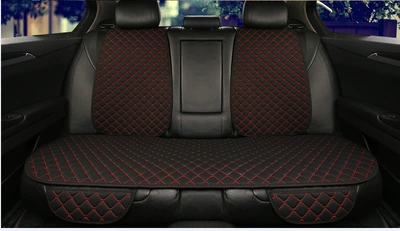 Universal seat cover | Universal for All Seasons, Single-Sheet - rear-row-backrest-black-and-red-linen