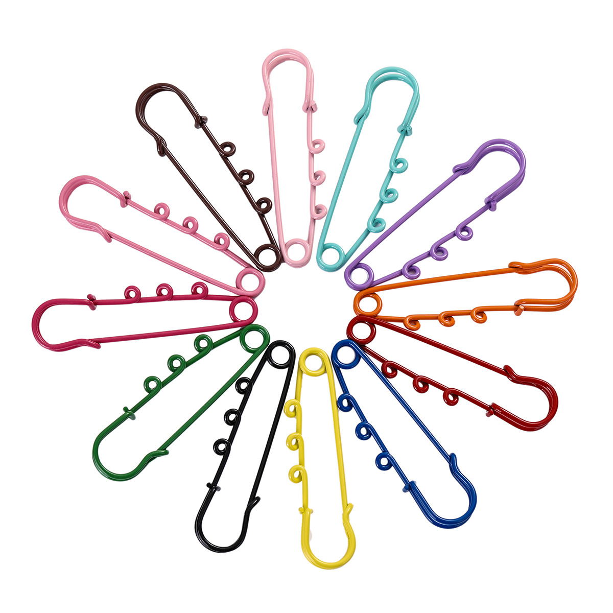 Broche décorative personnalisée à trois trous, serre-taille, avec boucle de sécurité anti-dévoilement._voghion.com