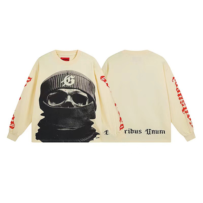 Trendy transfronterizo 25ssGodspeed Skeleton Rock Band Camiseta de manga larga de alta calidad para hombres y mujeres