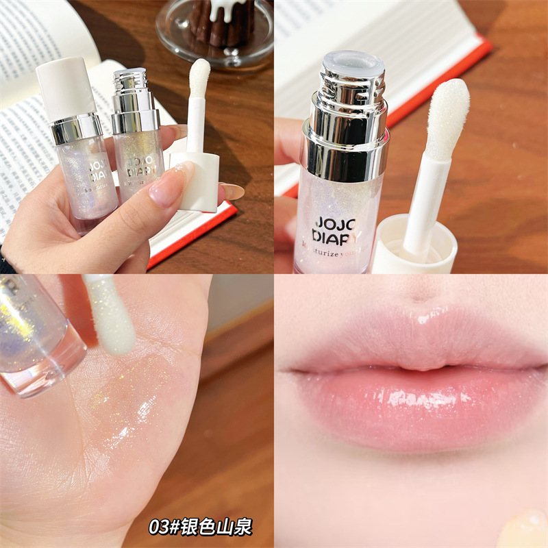 Diario largo, borde plateado de agua, labios dulces, miel, humedad, desalinización de las marcas labiales, labios de vidrio resistentes a la agrietamiento seco, duraderos, difíciles de descolorar image 9