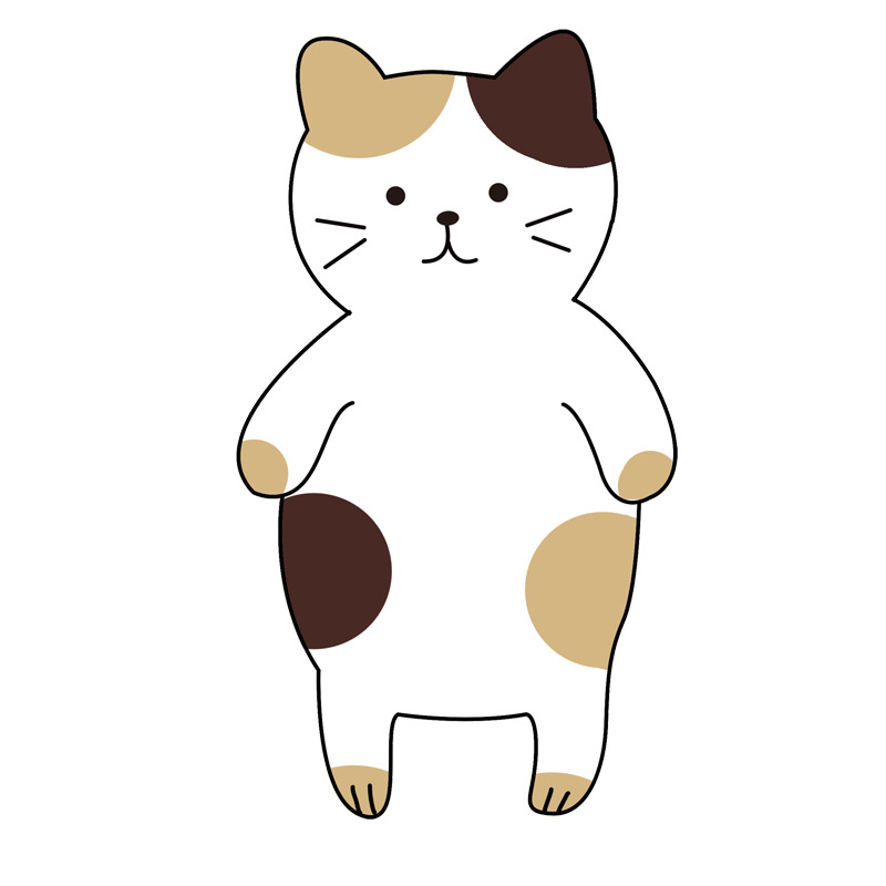 4 꽃 서있는 고양이