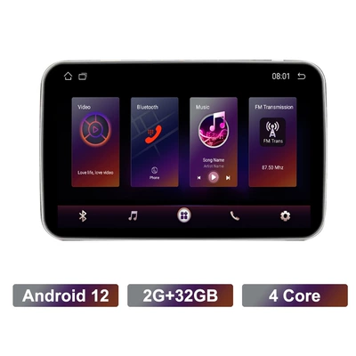 IPS HD 10.1 inch Android universal external headrest display MP5 car rear entertainment system player (Car display) - black-101inch