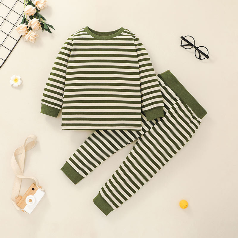 Wholesale Kids Striped T-shirt Two-piece Suit Nihaojewelry display picture 2