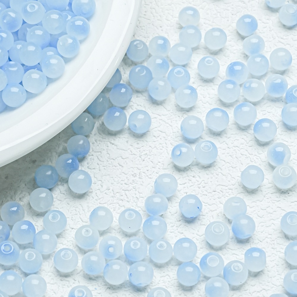 10mm de dos colores de gradiente de perlas de vidrio collar pulsera hecha a mano DIY pulsera cuentas redondas accesorios al por mayor