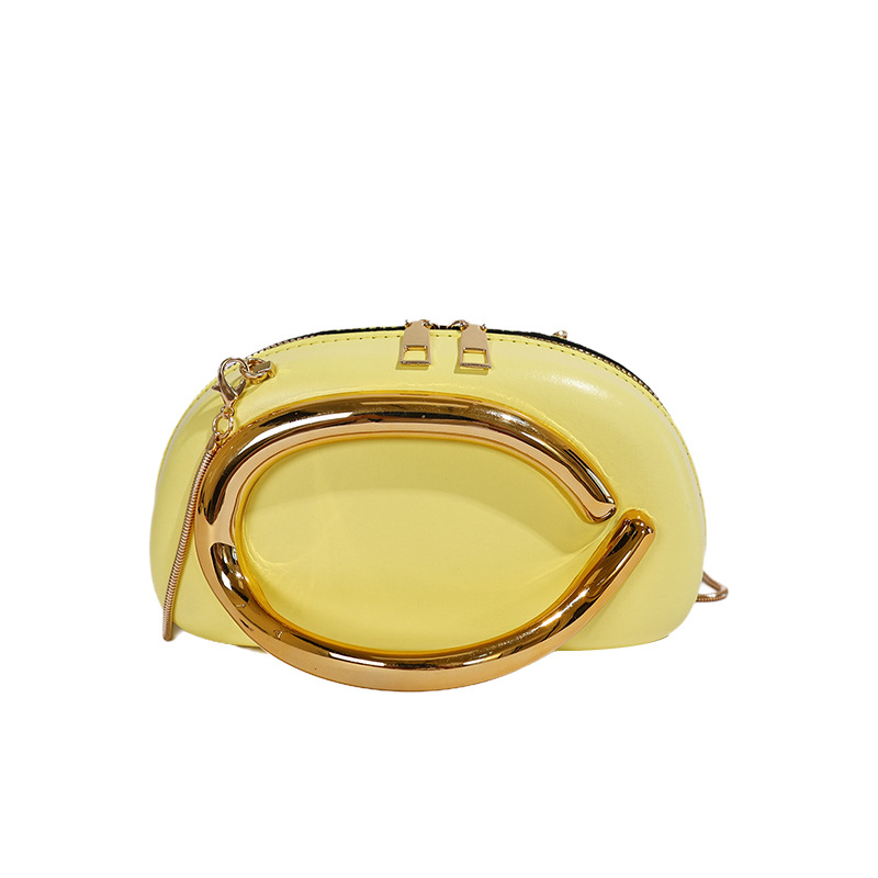 Nueva caja redonda mano agarrada bolsa de cena mini bolsa transfronteriza moda metal retro manejo de cadena mochila de hombro