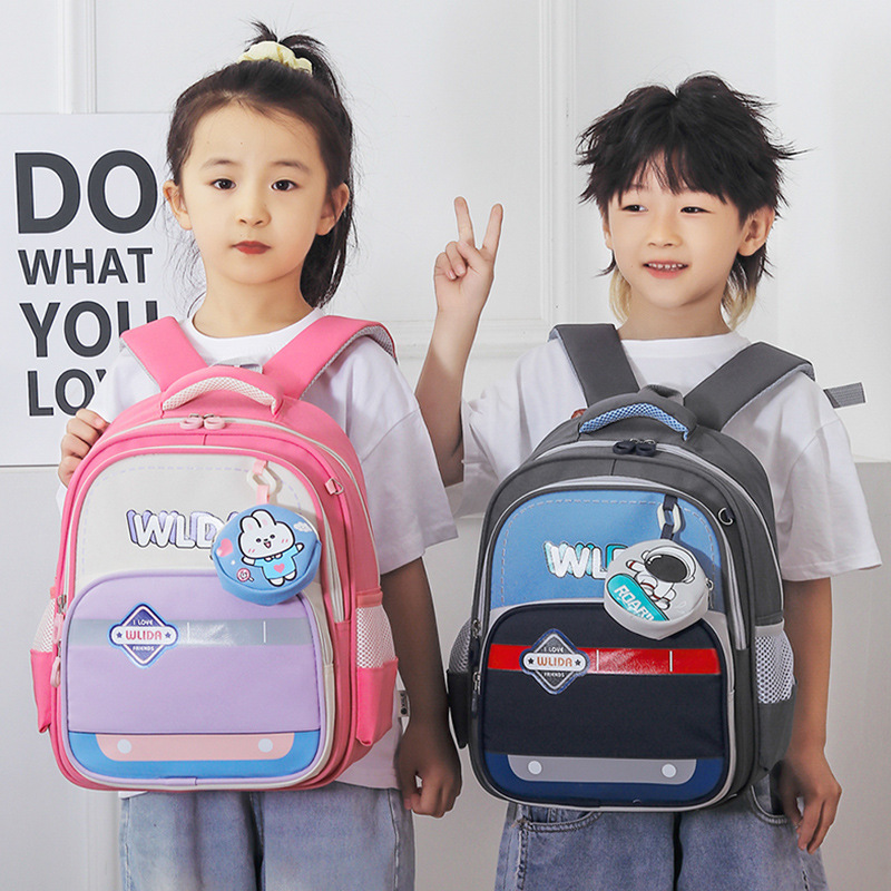 Bonito conejo niña jardín de infantes bolsa de dibujos animados astronautas estudiantes de primaria primer grado mochila transpirable para niños pequeños