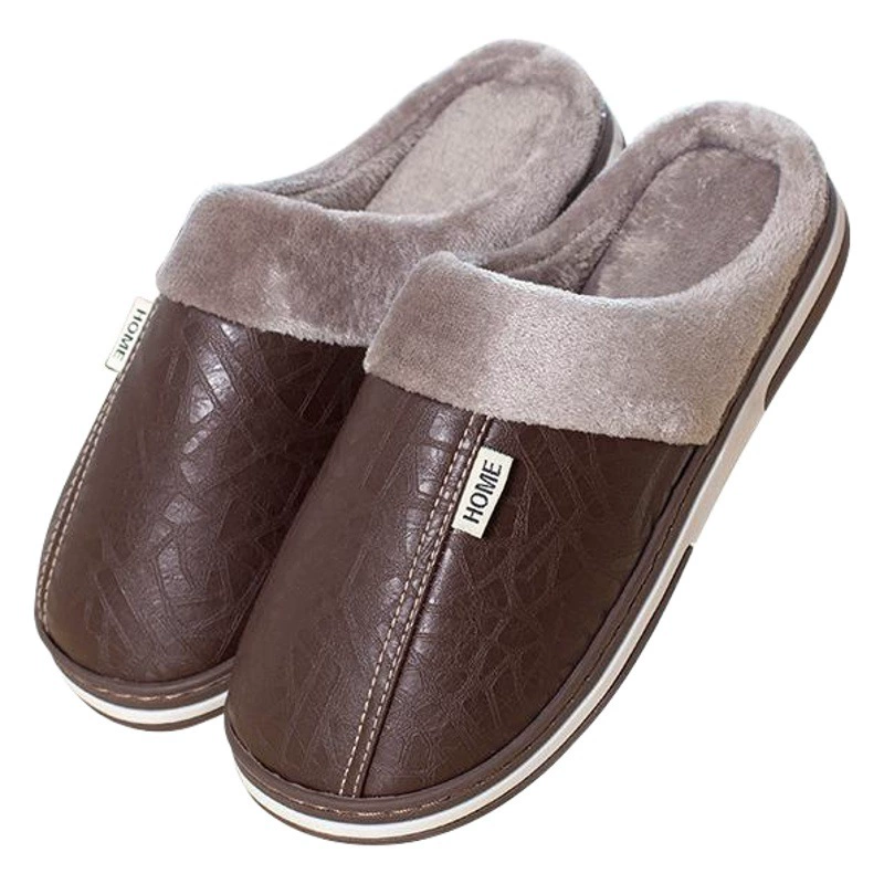 Домашние хлопковые тапочки размера 35-51, женские зимние шерстяные плюшевые теплые тапочки из искусственной кожи, мужские большие размеры, поколение внешней торговли