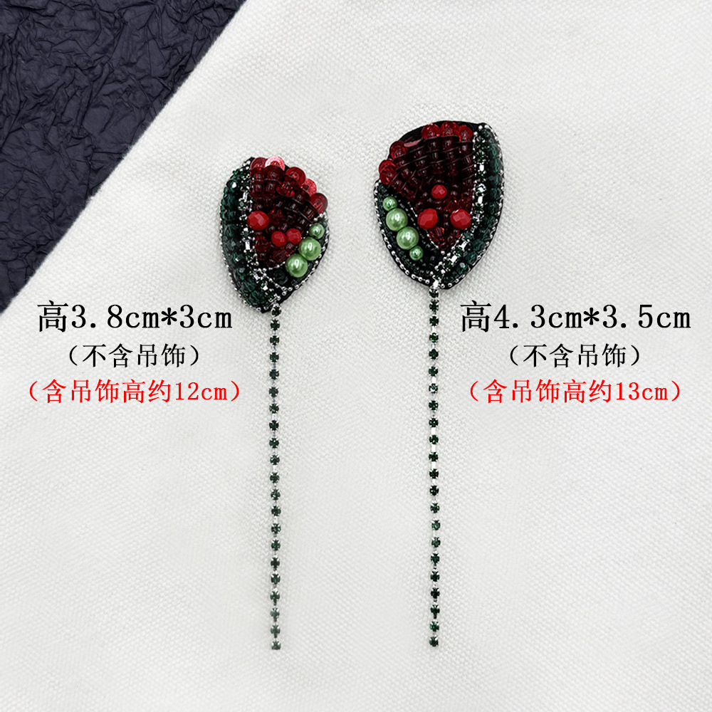Ingeniería pesada estereoscópico clavos rosas de diamante flores de arce ropa cheongsam decoración tela pegatinas DIY broches gorras accesorios zapatos
