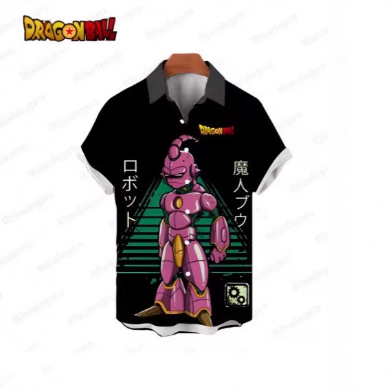 2025 Dragon Ball Z Men's Shirt Vegeta Goku Summer Streetwear Short Sleeve Hawaiian Breathable Short Sleeve Shirt