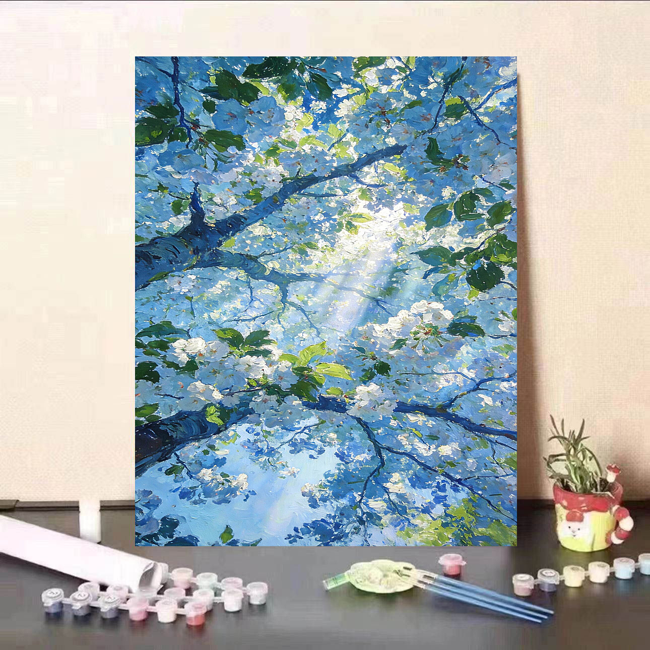 Pintura al óleo digital DIY paisaje floral pintada a mano pintada al óleo pintada decoración de la sala de estar pintada colgante de alta calidad pintura descomprimida image 4