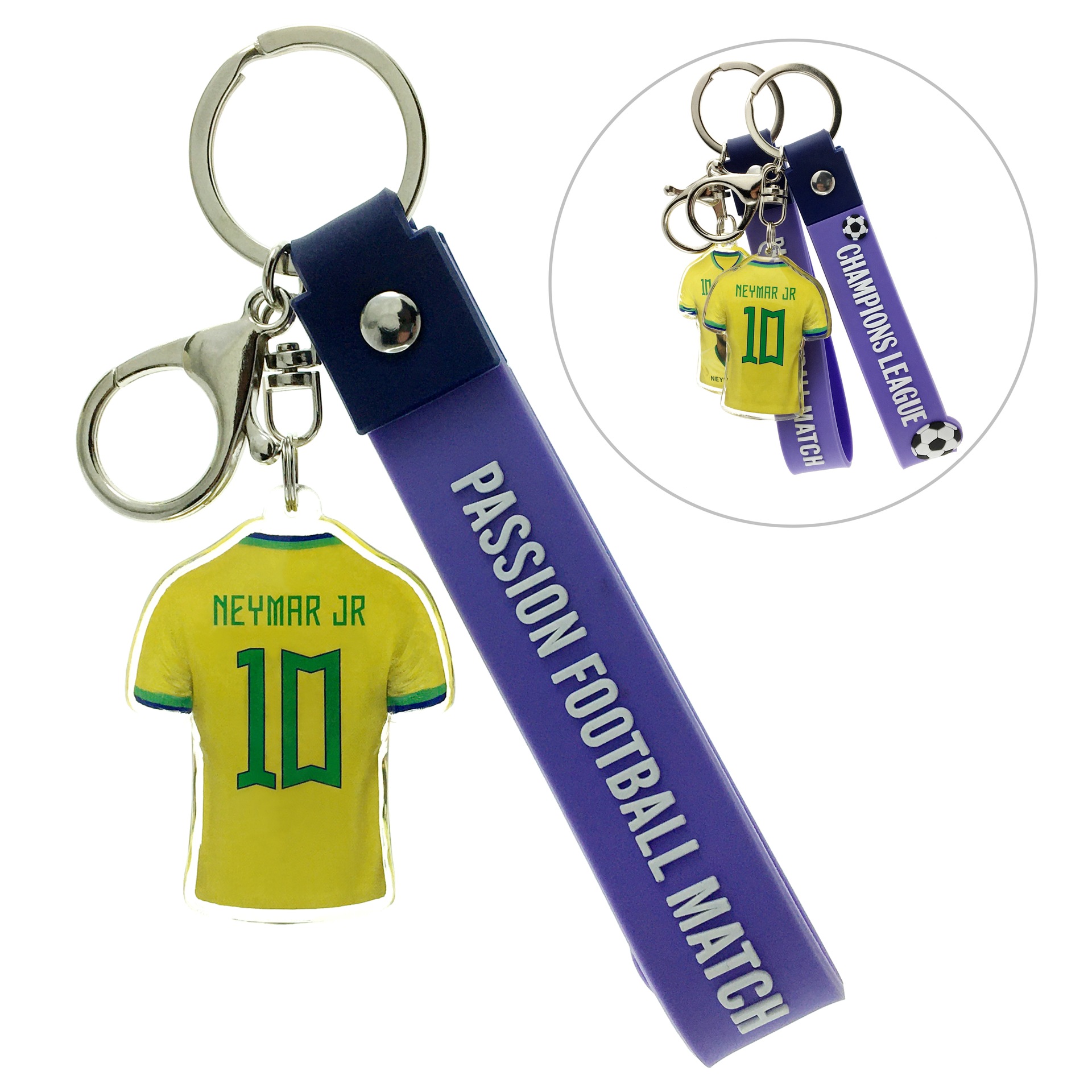 巴西队-10#C内马尔A款+柔蓝手带-白底图组合