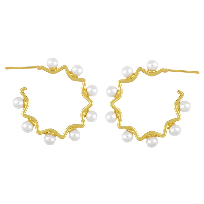 Aretes De Perlas Con Estrella Pentagonal De Corazón display picture 5