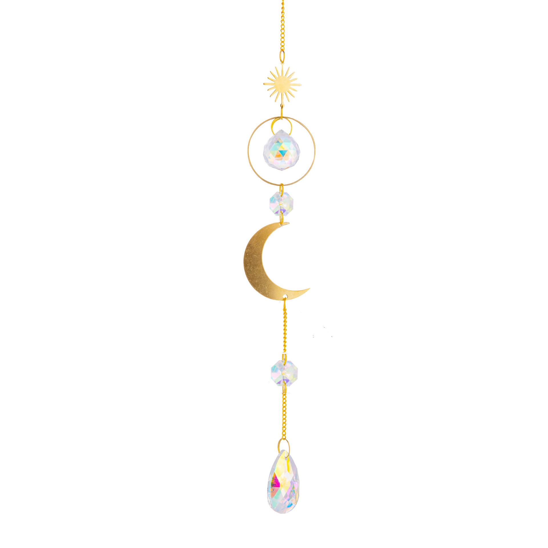Artistic Sun Star Moon Crystal Pendant display picture 13