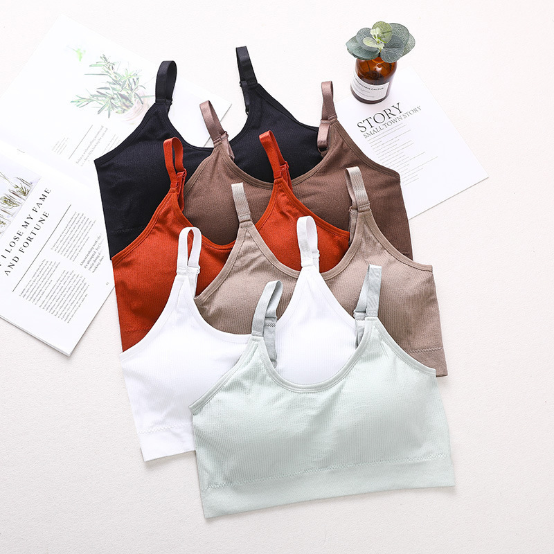 Explosive Japanese Bear Beautiful Back Wrapped Breast Tube Top Vest with Threaded Breathable Sports Shockproof Bra Underwear Women
