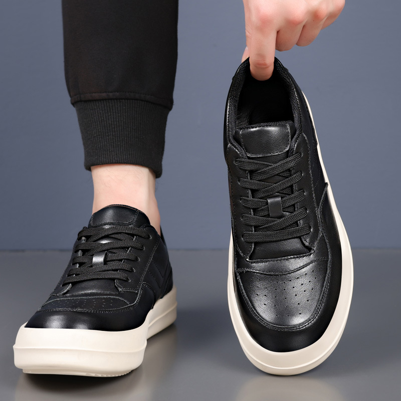 RO zapatos de hombre capa superior de piel de vaca zapatos de cuero casuales para hombre zapatos blancos transpirables de cuero zapatos de deporte de hombre de todo fósforo de moda zapatos