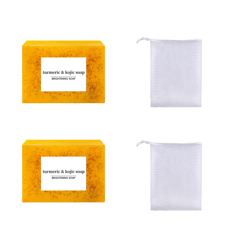 跨境外贸欧美TK款turmeric soap姜黄颗粒皂柠檬皂曲酸皂洁面套装|undefined