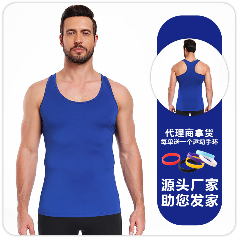 chaleco de hombre de bolsillo doble lateral de color sólido deportivo de entrenamiento image 13