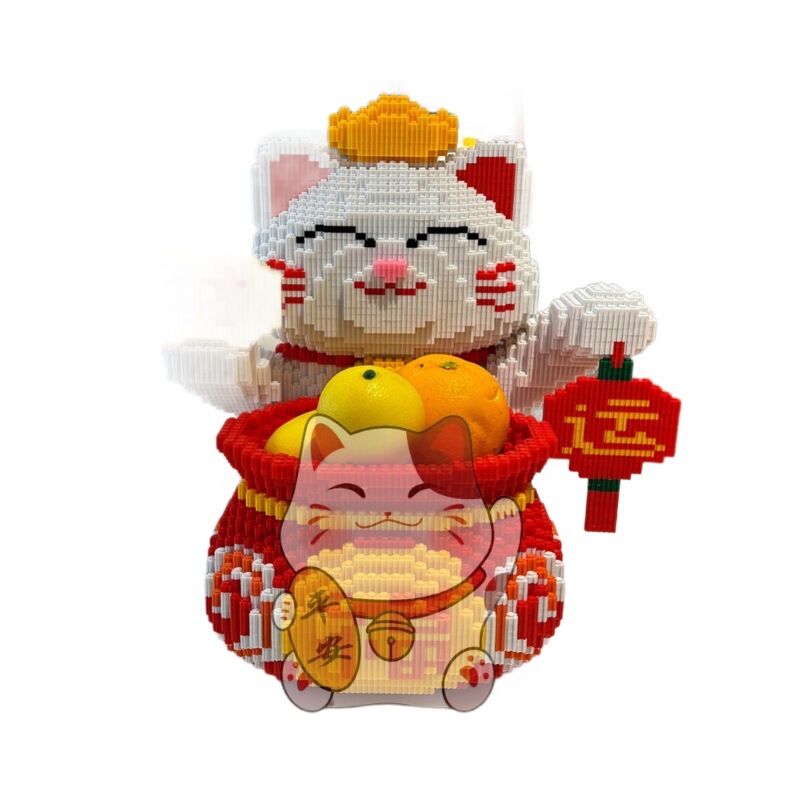 2025 新しい招き猫富の神互換性レゴビルディングブロック子供のおもちゃ diy 手作り装飾品誕生日ギフト|undefined