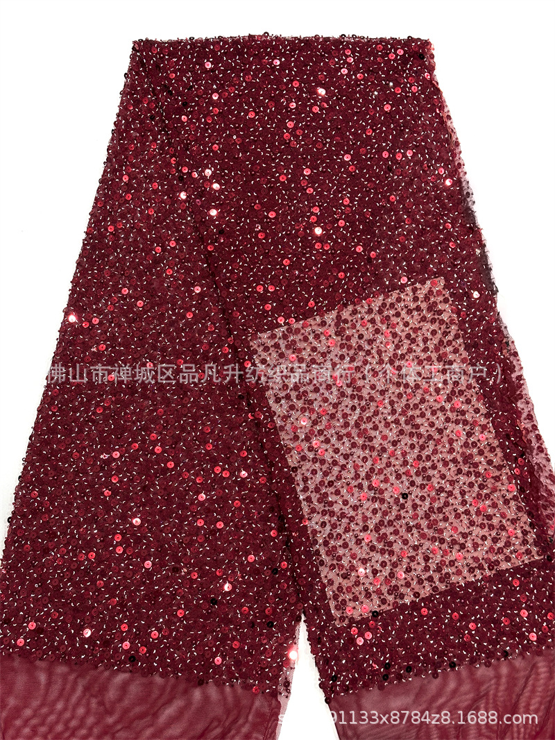 Nuevo rollo de tela de malla elástica moda vestido de cena de alta costura vestido de moda falda de cola de pez tejido en stock image 9