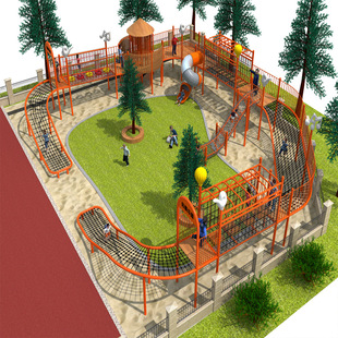 Kindergarten large climbing combination slide facilities children's multi-functional climbing net drilling hole outdoor expansion training equipment
