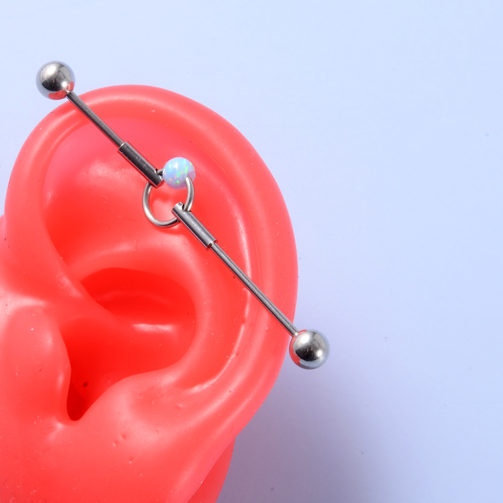 Simple Style Geometric Stainless Steel Inlay Artificial Gemstones Unisex Ear Studs 1 Piece