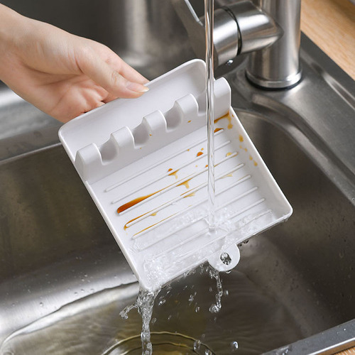 Creative Kitchen Storage Rack Plastic Soup Spoon Spatula Baking Mat Silicone Spoon Holder Pot Spatula Stand Phone Storage Rack