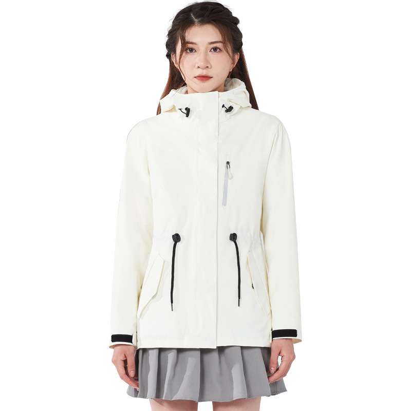 Women's Outdoor Jacket Three-In-One Detachable Slim Fit Japanese Style Autumn and Winter Waterproof Windproof Fleece Jacket Ski Jacket