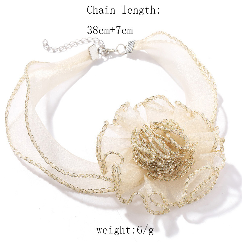 1 Piece Fashion Flower Alloy Cloth Handmade Womenu0027S Choker