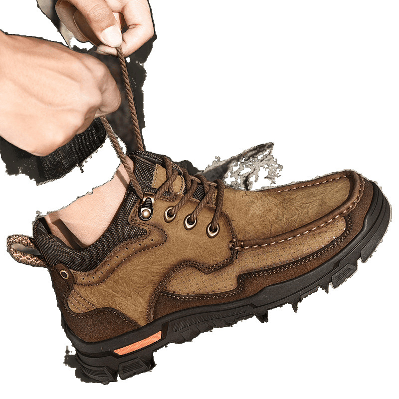 Paul camel zapatos de algodón de cuero para hombre botas de nieve cálidas de invierno zapatos de herramientas de escalada al aire libre de suela gruesa zapatos de cuero altos